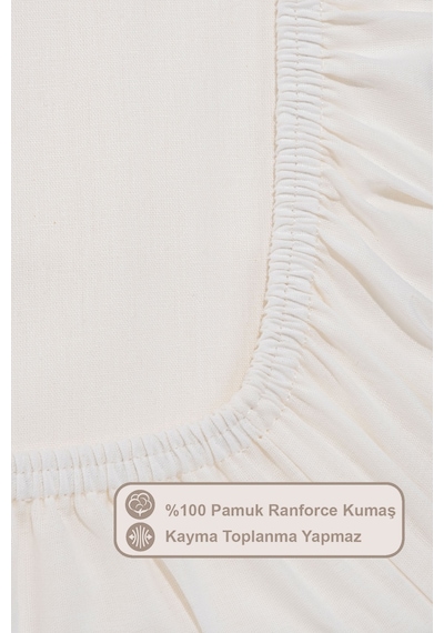 Elart Basic Lastikli Çarşaf Seti Tek Kişilik 100x200+28 Krem