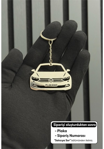 Plakanıza Özel Volkswagen Passat Anahtarlık Paslanmaz Çelik