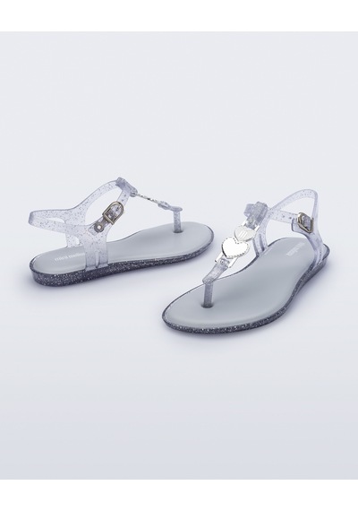Mini Melissa Kız Çocuk Simli Sandalet Gri