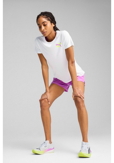 Puma Graphıcs Runnıng Illustra Beyaz Kadın Kısa Kol T-shirt Beyaz