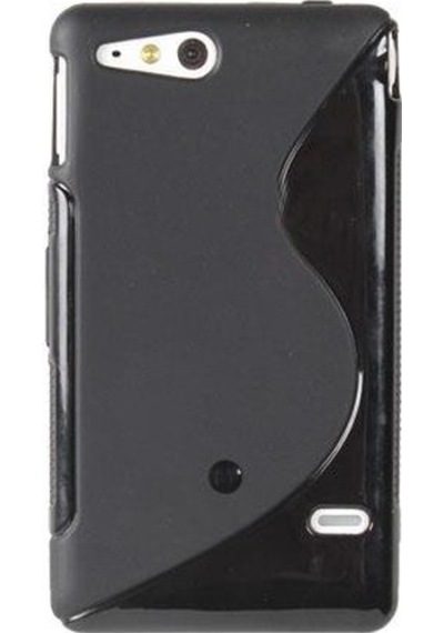 Xperia Go İle Uyumlu S Desenli Şeffaf Silikon Kılıf Siyah Renk