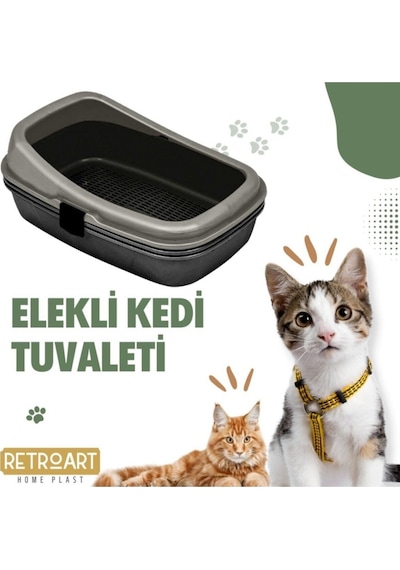 Plastart Açık Kedi Tuvaleti Elekli