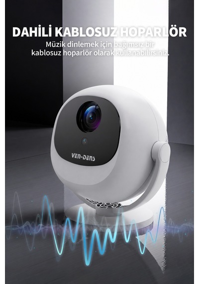 Ven-dens Vd-pjt002 Android 14 Taşınabilir Led Projeksiyon Cihazı, Hd 720p, 150 Ansı Lümen, Beyaz