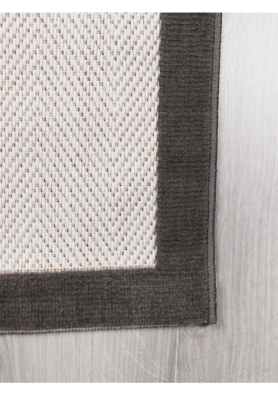My Evilla Vektör Sisal Halı Kaymaz Taban Silinebilir Yıkanabilir Modern Salon Mutfak Koridor Halısı Beyaz Antrasit