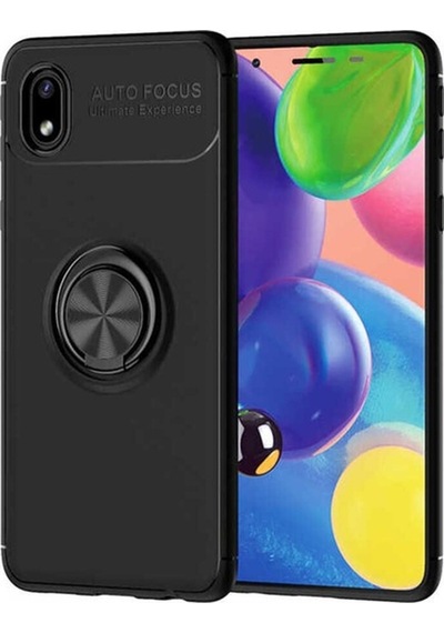Galaxy A01 Core Kılıf Zore Ravel Silikon Kapak Siyah