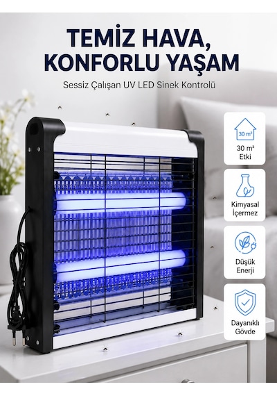Mey İthalat Elektrikli Uv Led Sinek Öldürücü Sessiz Çalışan Etkili Böcek Tuzağı