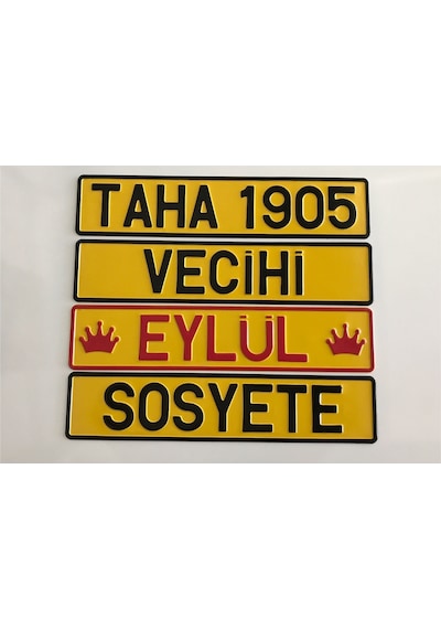 Dekor Plaka,Sari Plaka,Isimli Plaka,Plakalik,Isme Özel Plakalik 135612902
