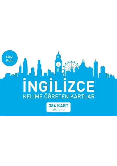 İngilizce Kelime Öğreten Kartlar - Mavi Kutu - 384 Kart- Mavi Kelebek