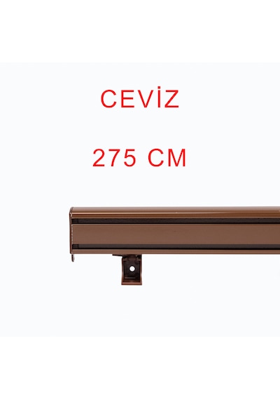 Ceviz Dekoratif Perde Alüminyum Dekoratif Ray Kornişi 275 Cm