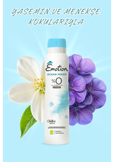 Tr Ocean Fresh Kadın Alüminyumsuz Vegan Deodorant 3x200 Ml Hızlı Kurur, Leke Bırakmaz