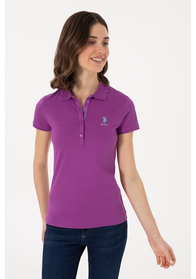 U.S. Polo Assn. Kadın Mor Basic Polo Yaka Tişört 50300896-VR037