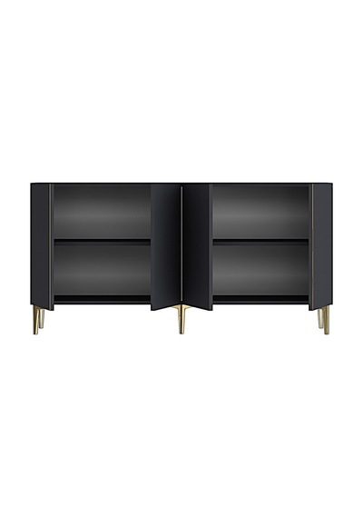 Ka1524ag Poli Konsol Ve Tv Sehpası Antrasit-gold 150cm