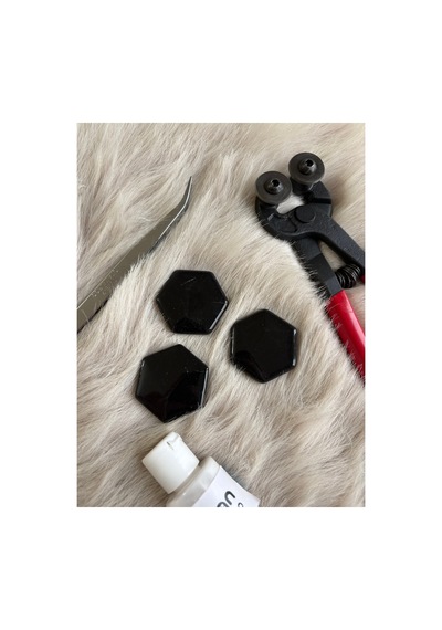 Siyah Altıgen Sanatsal Mozaik 48x48mm 100gr