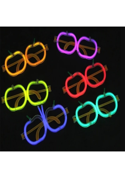 Glow Elma Gözlük - Glow Partisi Gözlüğü - Glow Gözlük 12 Adet "
