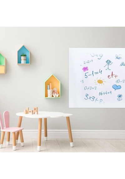 2'li Paket 60x100 Cm 1x Beyaz, 1x Şeffaf Yapışkansız Tutunan Statik Pratik Yazı Tahtası, Çok Amaçlı, Duvara, Cama Yapışkansız Tutunur, Ders Çalışma Yazı Tahtası Manyetik Duvar Sticker Diğer