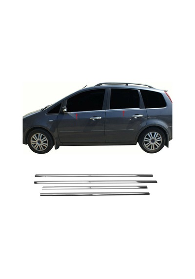 Ford C-Max Krom Cam Çıtası Tk 2004-2010 4Prç Paslanmaz Çelik N11.4236