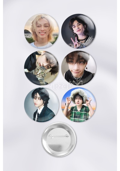 Stray Kids Çanta Süsü Rozet İğneli Buton Rozet Seti 6 Adet Çok Renkli