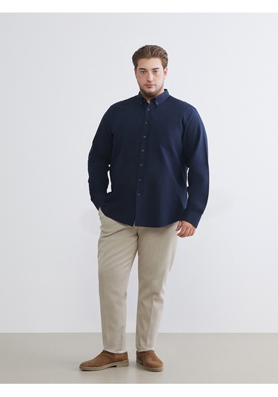 Lcwaıkıkı Classic Lacivert Regular Fit Uzun Kollu Oxford Erkek Gömlek