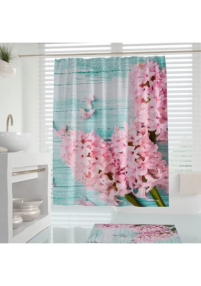 Ayrex Tropikhome Tek Kanat Banyo Perdesi Polyester Kumaş Duş Perdesi Çiçekli Banyo Perde Su Geçirmez Duş Perdesi, Genel