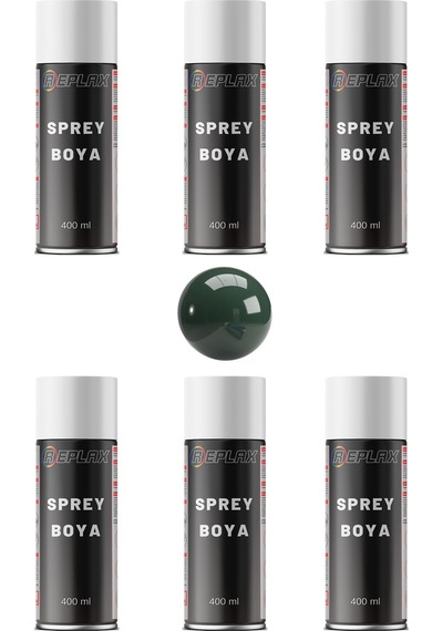 6 Adet Ral 6005 Yosun Yeşil Sprey Boya 400 Ml.