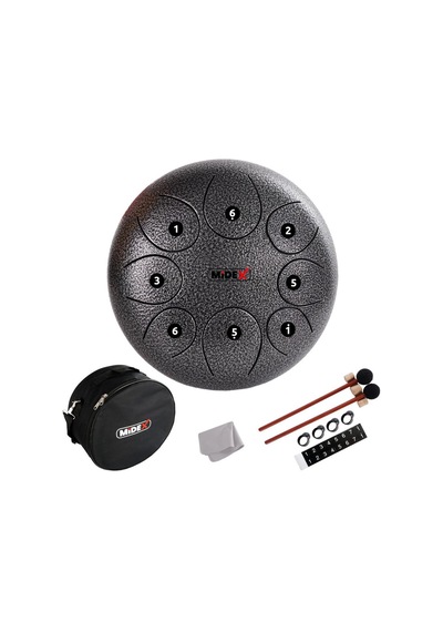 Midex Td-108sm Çelik Dil Davul Handpan 10 İnç 8 Ton Steel Tongue Drum Full Set