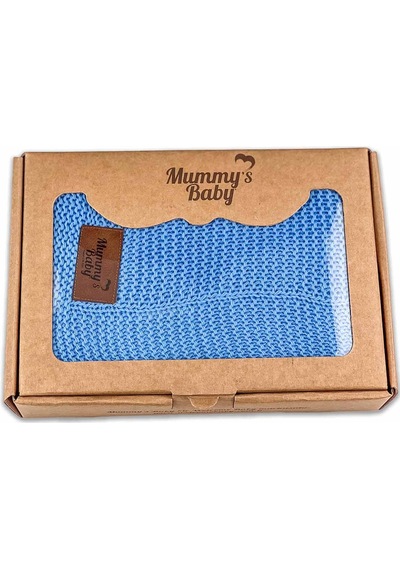 Mummy's Baby Triko Örgü Bebek Battaniyesi 80x100 Mavi