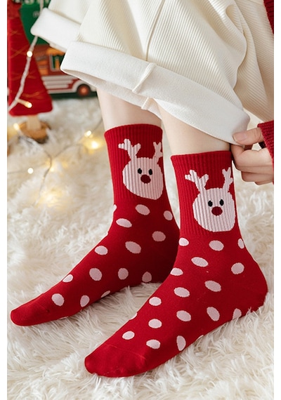 Bgk Unisex Yılbaşı Çorabı 4'lü Çok Renkli