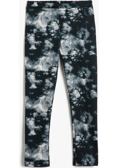 Koton Tayt Beli Lastikli Batik Desenli Siyah Desenli 4wkg40305ak 4WKG40305AK9D9 Siyah