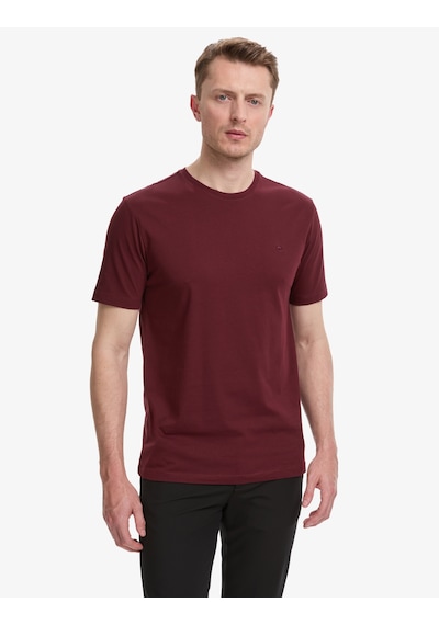 Pierre Cardin Erkek Bordo Tişört Basic 50325299-vr014