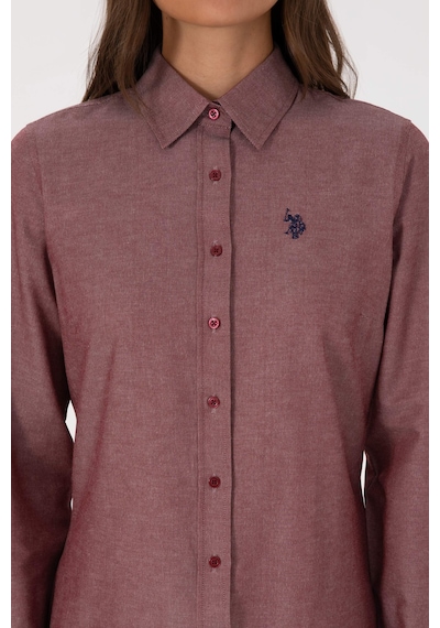 U.S. Polo Assn. Kadın Bordo Uzun Kollu Basic Gömlek 50316711-VR014