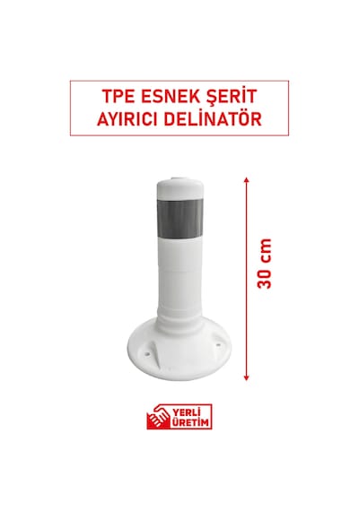 22024 Tpe S Şerit Ayırıcı Esnek Delinatör 30 Cm Kompakt Boyutlu Trafik Yönlendirme Butonu