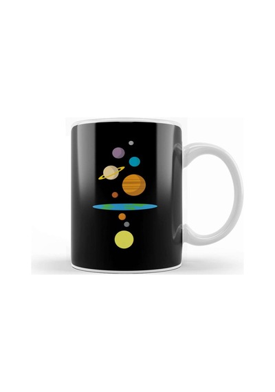Flat Earth Solar System Kupa Bardak Porselen Karışık