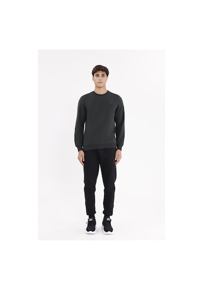 Rowinger Minimal Logolu Bisiklet Yaka Ribana Manşetli Rahat Kalıp Mevsimlik Sweatshirt Haki
