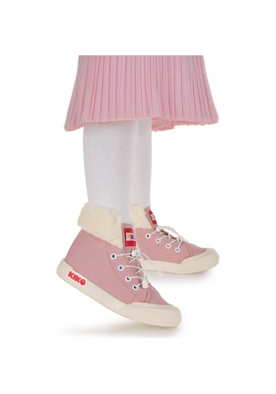 Kiko Kids Tigge Günlük Lastikli Kız Bebek Bot Ayakkabı Pudra Pudra