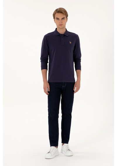 U.S. Polo Assn. Erkek Regular Fit Polo Yaka Mürdüm Basic Sweatshirt 50313772-VR074