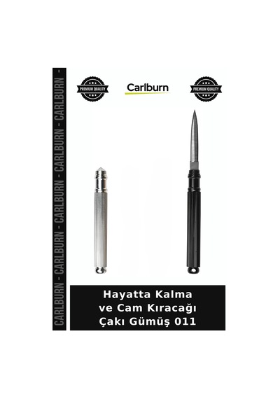 Özel Üretim Outdoor 011 - Hayatta Kalma, Araba Cam Kıracağı Çakı - Gümüş