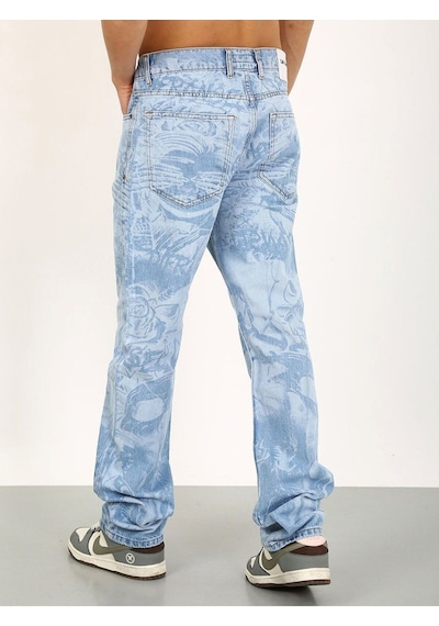 Baggy Desenli Buz Mavi Jean-buz Mavi - 33 Buz Mavi