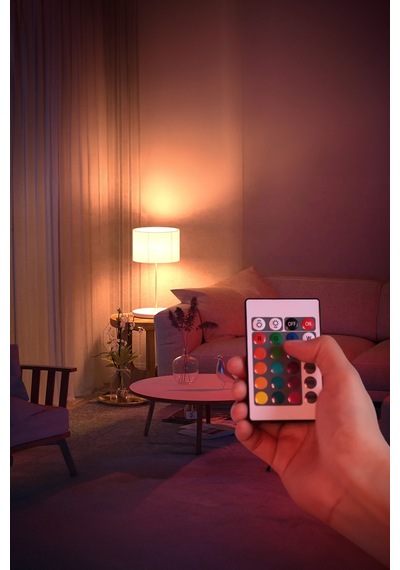 Thentech Rgb Modlu Uzaktan Kumandalı Led Ampul Gece Işığı Oyuncu Odaları İçin Uygun Ambiyans Ampul Beyaz