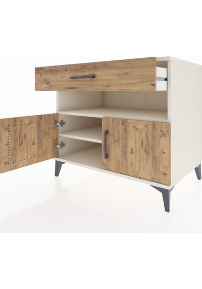 Kronos Şifonyer 2 Raflı Tek Çekmeceli 2 Kapaklı 88x59x80 Aytaşı-çam Aytası