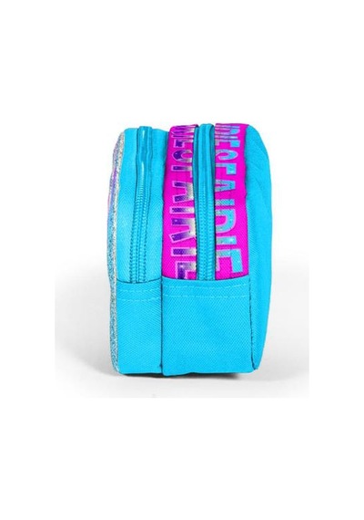 Coral High Kids Pembe Mavi Peri Desenli Simli İki Bölmeli Kalem Çantası 22399 Çok Renkli