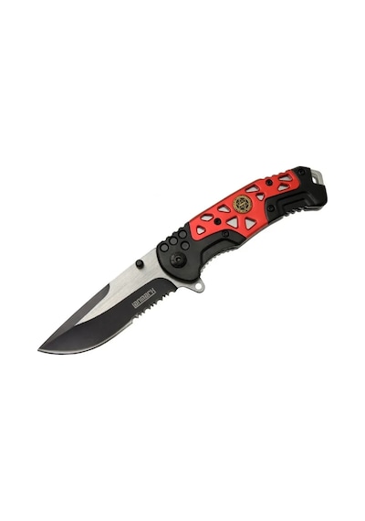 Lanmark Mx10b Kırmızı Testereli Outdoor Çakı 21 Cm - Otomatik, Perçinli Çok Renkli
