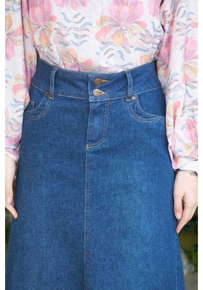 2058-denim Etek Koyu Mavi Koyu Mavi