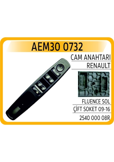 Aem Cam Anahtarı Fluence Sol Çift Soket 09-16 Aem30 0732 254000008r