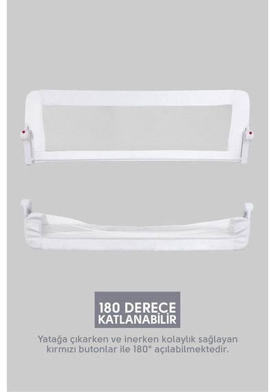 150cm. Beyaz, Katlanabilir, Yatak Bariyeri 150 Cm. Bariyer