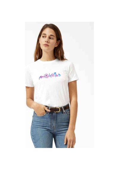 Silhouette California Magic Theme Park Kadın Beyaz Tshirt