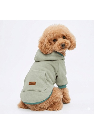 Açık Yeşil Kanguru Cepli Kedi-köpek Hoodie- Sweatshirt Kedi Köpek Kıyafeti