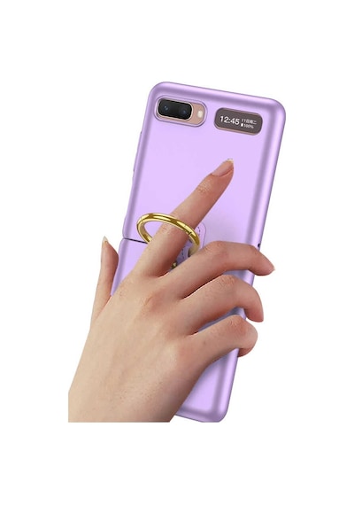 Rba Aksesuar Galaxy Uyumlu Z Flip Kılıf Rba Flip Ring Kıpta Kapak - Siyah Siyah