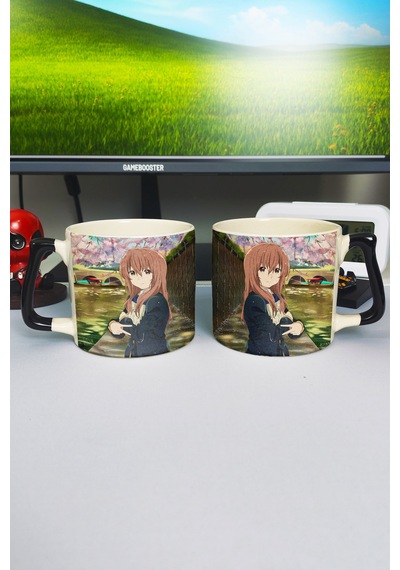 Koe No Katachi Anime Baskılı Seramik Lüks Kupa 1 Adet Özel Siyah Kulp Dalga Kulp V4d Çok Renkli