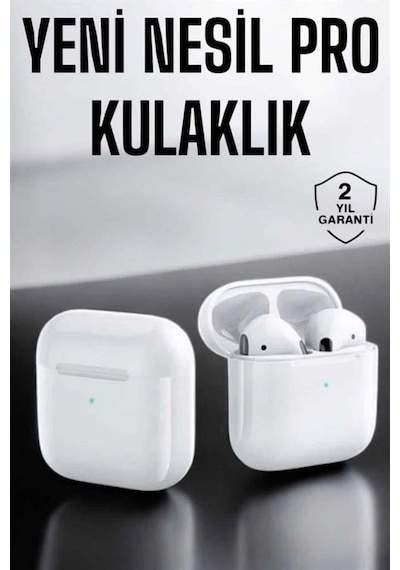 Yeni Nesil Pro Bluetooth Kulaklık Uzun Pil Ömrü Beyaz -