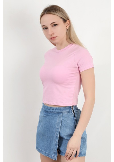 Giysa Kadın Bisiklet Yaka Pamuklu Basic T-shirt Pembe Ms0000102 Şeker Pembe Giysa Kadın Bisiklet Yaka Pamuklu Basic T-shirt Pembe Ms0000102 Şeker Pembe